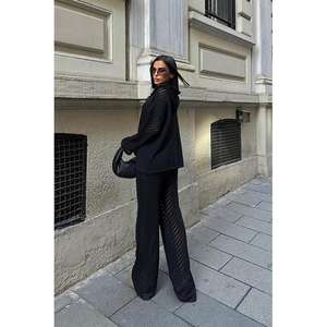 Ensemble à capuche ajouré décontracté Robin en tissu tricoté, modèle 9889 - Product Image 6