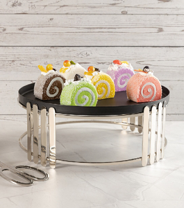 Support de gâteau en métal de base de tourbillon abstrait. Conception sculpturale unique en or. Disponible aux prix de gros - Product Image 5