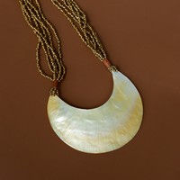 Pendentif de collier de perles de bohème fait à la main avec conception d'artisans balinais Shell MOP pour cadeau
