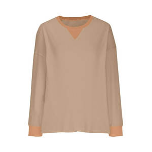 Sudadera con Hombros Caídos y Logotipo Personalizado para Mujer, Sudadera Corta Deportiva Informal de Estilo Occidental, Venta al Por Mayor OEM - Product Image 5