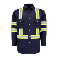 Penjualan Terbaik kemeja kancing Hi Vis untuk keamanan kerja kualitas tinggi pakaian Satin musim panas untuk pria