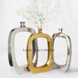 Vase design martelé moderne pour fleur Double ton ombre blanc doré couleur fait à la main Art créatif balcon jardinières de l'Inde - Product Image 4