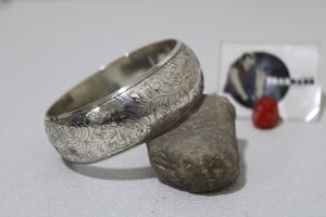 <b>Silver</b> Color Brass <b>Bangle</b> for Women New Fashion Floral Design Traditional <b>Bracelets</b> & <b>Bangles</b> - Product Image 3