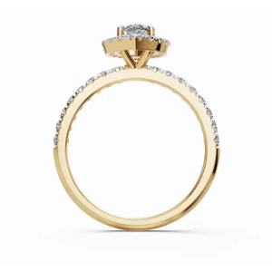 Anillo de Diamante Cultivado en Laboratorio con Halo Marquise de Lujo para Su Vista, 1.023 Ct, Oro de 9, 14 y 18 Quilates, Proveedor Mayorista OEM - Product Image 4