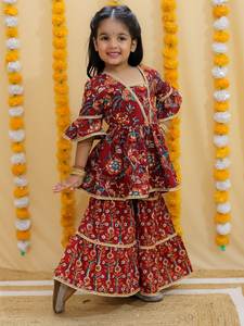 Traje Salwar bordado para niñas y niños, ropa de fiesta de algodón, vestido de diseñador, traje étnico para boda, festival tradicional - Product Image 3