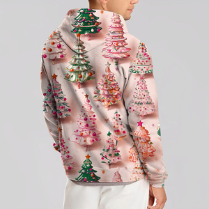 Sudadera con capucha de invierno de ajuste Regular Unisex de gran tamaño con cremallera de lana de alta calidad para hombres 100% bordado estampado de algodón - Product Image 2