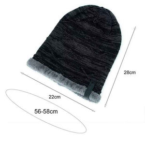 Gorro de lana cálido de invierno para mujer, nuevo estilo, sombrero de punto a rayas sólidas, sombrero liso de moda - Product Image 2