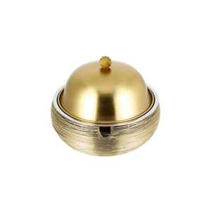 Casserole ronde de luxe en métal fini doré avec couvercle fait main au design arabe pour la maison, l'hôtel, la fête de mariage - Product Image 2