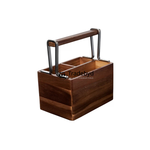 Organisateur de couverts personnalisé en bois de qualité supérieure fait à la main support de cuisine boîte de rangement rustique écologique pour la salle à manger - Product Image 3