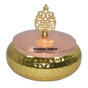 Pot à bonbons martelé en métal d'excellente qualité serveur de noix de créateur fait à la main pot à fruits secs en métal classique élégant en gros - Product Image 1