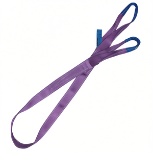 Eslinga de elevación de poliéster (PES) morado de alta tenacidad de 1 tonelada, cincha plana de doble capa con bucles reforzados para cuerdas de embalaje - Product Image 2