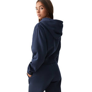 Ensemble de survêtement zippé en coton 100% respirant de haute qualité pour femmes, streetwear, sweat-shirt à capuche zippé personnalisé, pantalon, ensemble de survêtement 2 pièces - Product Image 3