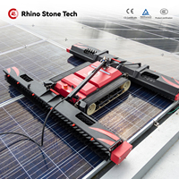 Robot de nettoyage de panneaux solaires avec télécommande, version batterie lithium, type chenillé, pour machine de nettoyage solaire industrielle