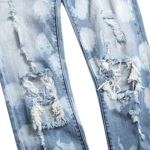 Jeans pour hommes Pantalons Jeans droits Jeans en denim stylés pour hommes Street Wear Washed Slim Fit Stretch Zipper Pant Prix raisonnable OEM - Product Image 5