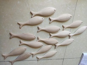 Poisson en bois non fini de couleur naturelle pour l'artisanat, décoration de la maison et de la chambre, bricolage, fait à la main, vente en gros - Product Image 5