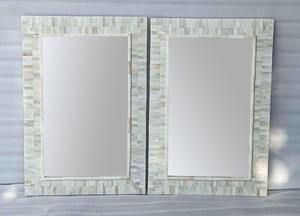 Miroir mural de style industriel moderne de qualité supérieure avec cadre en verre incrusté de os, fait main, écologique, décoration intérieure - Product Image 3