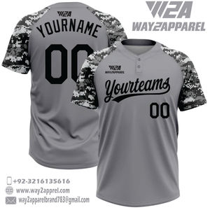 Maillots de baseball et de softball personnalisés à deux boutons Vêtements de sport respirants pour hommes, femmes et jeunes avec numéro de nom cousu et logo - Product Image 2