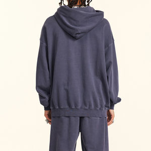 Sudadera con Capucha de Algodón Grueso Lavada con Ácido, Estilo Urbano, Lavado a la Piedra, Personalizada para Hombre - Product Image 2