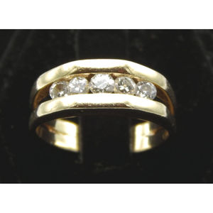 Bel anello da uomo in oro 14K con 5 diamanti stile stile Hip-Hop grappolo anello di alta gioielleria con impostazione invisibile - Product Image 3