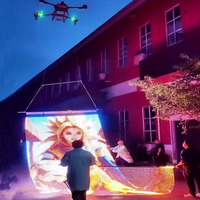 Affiche publicitaire numérique holographique flexible, légère, pleine couleur, résistante à l'eau IP65, Sky Flying P15/P20/P25 LED pour extérieur