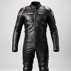 Combinaison de moto en cuir sur mesure, dimensionnement personnalisé, design et couleurs, armure CE, panneaux perforés, curseurs de genou externes - Product Image 3