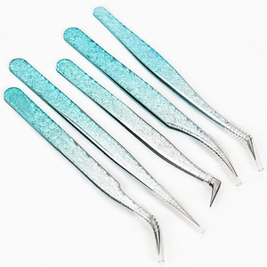 Professional Stainless Steel Lash Tweezer Curved Tip 10mm Length Comfortable Handle Smooth Tip for Easy Lash <b>Application</b> - Product Image 1