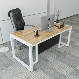 Executive Minimalist <b>Work</b> <b>Desk</b> 80x160cm Rubber Wood with T-shaped Iron Legs-BGD68044 - Product Image 1