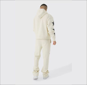 Vêtements de rue personnalisés Vêtements de haute qualité Pantalon évasé de jogging Impression bouffante Tech Polaire Survêtement à impression bouffante pour hommes - Product Image 4