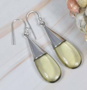 Tendance 925 argent Sterling ethnique fin naturel février pierre de naissance vert améthyste Quartz facettes pierres précieuses boucles d'oreilles tenue de fête - Product Image 1