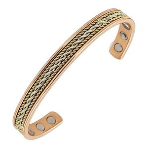 สร้อยข้อมือเชือกเกลียวแบบทันสมัยสำหรับทุกเพศเครื่องประดับทองเหลืองอาเกต2โทนสีคิวบา - Product Image 5