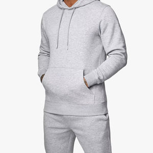 2025 pantalons de survêtement personnalisés et sweat à capuche ensemble complet survêtement épais uni en coton polaire vierge survêtement évasé pour hommes - Product Image 1