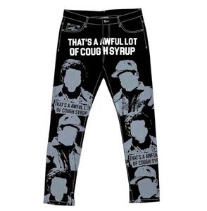 กางเกงยีนส์ถักคุณภาพสูงสำหรับผู้ชาย ลายปัก ดีไซน์สกรีนโลโก้ สไตล์ญี่ปุ่น ผ้าหนา ซักทราย ขั้นต่ำในการสั่งซื้อน้อย - Product Image 3