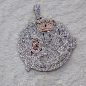 Pendentif personnalisé avec initiale en moissanite taille brillant, argent sterling plaqué or, certifié IGI, cadeau pour femme de bureau/carrière - Product Image 1