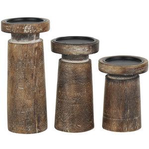 Plateau à bougie en bois circulaire unique idéal pour centre de table à manger avec des options de conception personnalisées pour la décoration de la ferme - Product Image 1