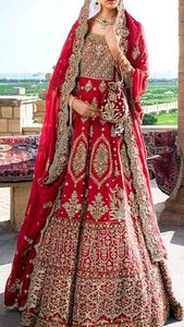 2024 nouveau éblouissant lourd Zari broderie mariée parole longueur robe embelli cristal perles de verre Dabka travail indien pakistanais - Product Image 2