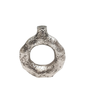 Home Decorative Aluminum Modern Flower Vase Nickel Antique <b>Silver</b> Colour Large Size Flower Pot for Table <b>Top</b> Centrepiece - Product Image 5