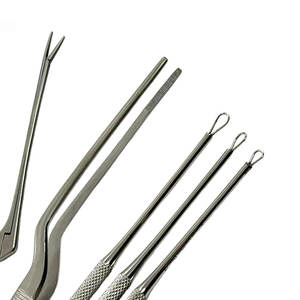 JACKBILLY Set 5 Outils d'oreille en acier inoxydable Pince crocodile Baïonnette Adson 3 Billeau Boucle d'oreille Curettes ENT Mol étranger - Product Image 5