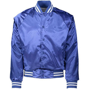 Men's Satin Varsity <b>Jacket</b> Regular Fit Solid Color Turn-down Collar Button Closure Autumn Casual Wear - Product Image 6