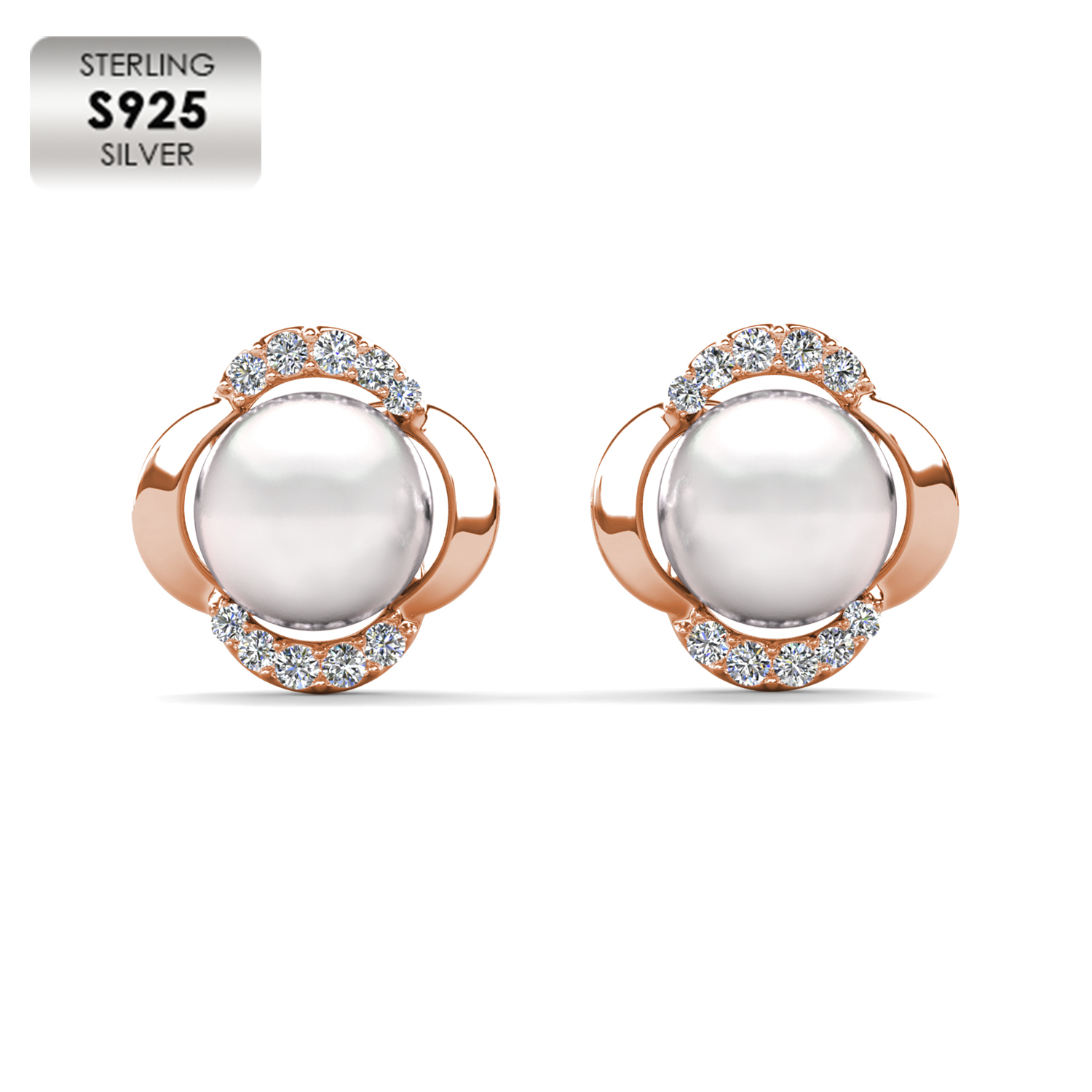S925 With 18k Rose Gold Plated Luxury Earrings