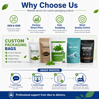 Stand up Pouch Ziplock Obtenir Emballage Fait Impression Personnalisée 3.5 Mylar Produit en Plastique Alimentaire Café Thé Emballage Sacs en Plastique