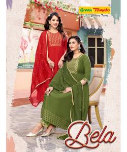 เดรสแม็กซี่สไตล์ส้อมสำหรับเด็กผู้หญิงกับซาลวาร์กาเมซผ้ากำมะหยี่สีขาว - Product Image 3