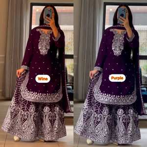 ชุดเล่น Salwar ของปากีสถานอินเดียชุดเดรสสำหรับผู้หญิงชุดกระโปรงเซ็กซี่คอดีไซน์แบบ gharara สำหรับผู้ใหญ่ - Product Image 1