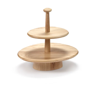 <b>Wood</b> <b>Cake</b> <b>Stand</b> Christmas or Birthdays Dessert <b>Cake</b> <b>Stand</b> 2-Tier Metal Handle Romantic Handmade Customized Items - Product Image 2