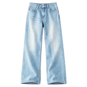 Jean baggy taille basse pour femme, style Y2K vintage, coupe droite ample, streetwear, en coton, décontracté, respirant, hiver, foncé, OEM - Product Image 3