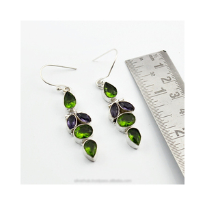 Unique 925 Sterling Silver Green <b>Peridot</b> Gemstone Handmade <b>Earrings</b> 925 Silver Vintage Dangle <b>Earrings</b> Jewelry ODM OEM - Product Image 4