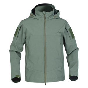 Chaqueta Softshell para Hombre con Capucha, Color Marrón, Bordado, Ligera, Cálida, Camuflaje Negro, para Ciclismo - Product Image 1