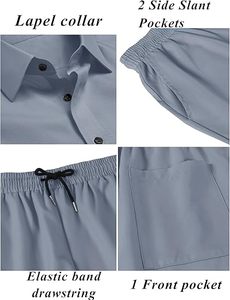 Ensembles de survêtements pour hommes Shorts Polos à fermeture éclair quart de tour Shorts de dessous Tenues de sport Ensembles décontractés d'été Ensembles courts confortables - Product Image 5