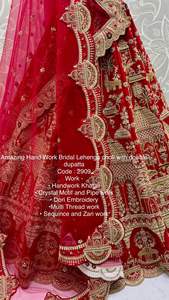 ชุดแต่งกายเจ้าสาวผ้าไหมหนักมีหลายแบบผู้ผลิต lehenga choli และผู้จัดจำหน่ายจาก surat ในอัตราที่ต่ำที่สุด - Product Image 3