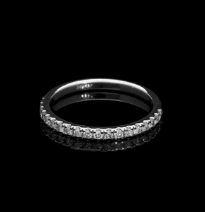 Classic 14K Gold 0.29CTW Natural Diamond Eternity Band para mujer Elegante ajuste mínimo de medio pavé con diamante de corte redondo - Product Image 2
