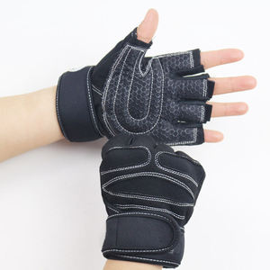 Gants d'entraînement en cuir à demi-doigts athlétiques pour l'haltérophilie Fitness Sports Gym Handgrips - Product Image 4